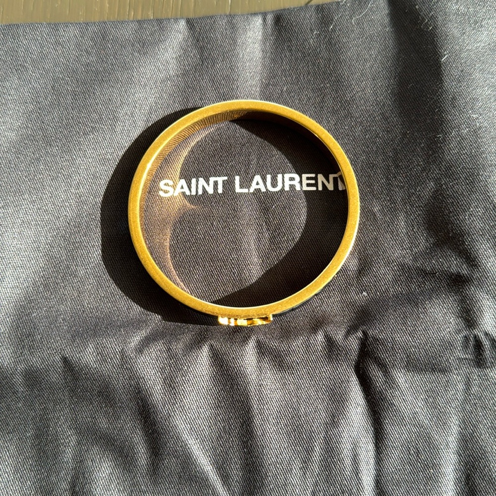 YSL Gold Leather Bangle
